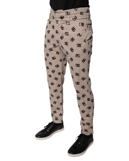 Dolce & Gabbana Gray Logo Cotton Skinny Denim Jeans for men
