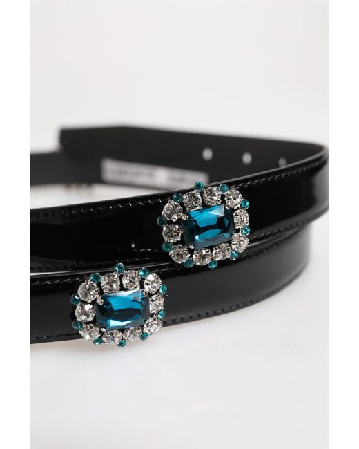 Dolce & Gabbana Black Leather Belt Buckle for men