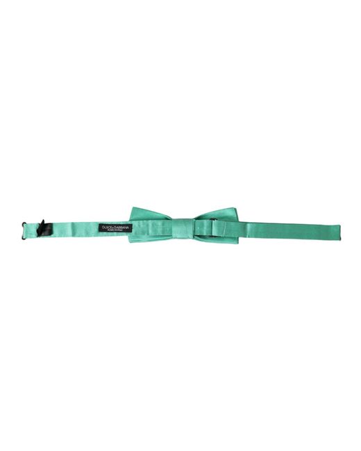 Dolce & Gabbana Green Mint Silk Adjustable Neck Bow Tie for men