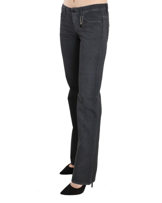 CoSTUME NATIONAL Black Gray Low Waist Straight Denim Pants Jeans