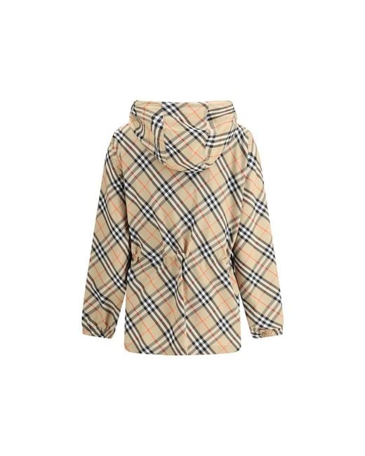 Burberry Natural Archivio Check Hooded Jacket