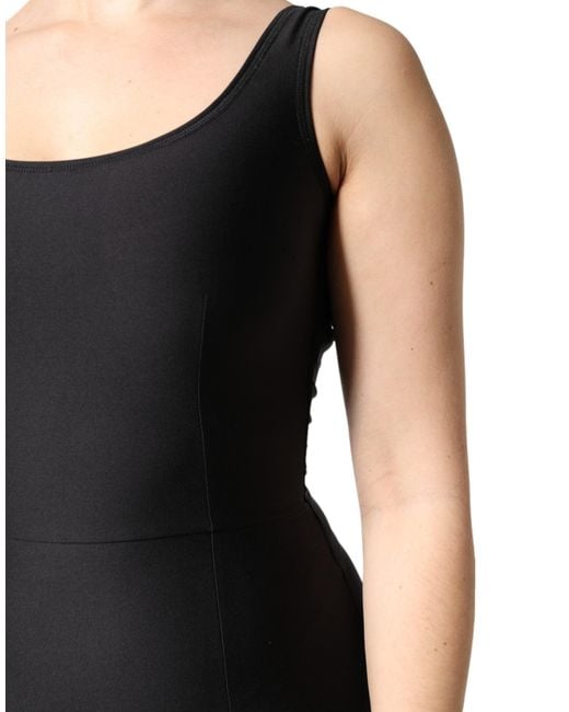Dolce & Gabbana Black Sleeveless Bodycon Jumpsuit Dress