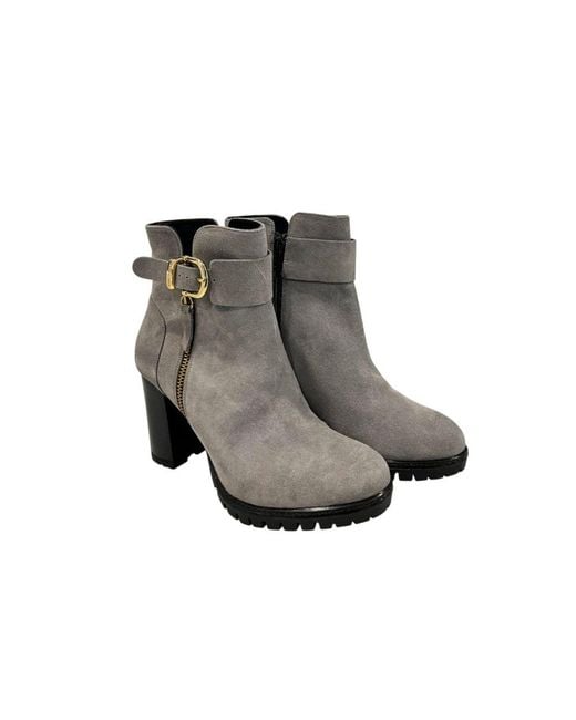 Borbonese Gray Grey Leather Boot