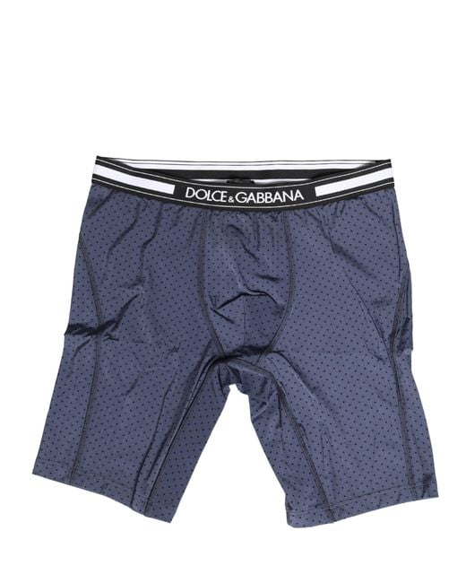 Dolce & Gabbana Dark Blue Polka Dots Men Bike Shorts Underwear for men