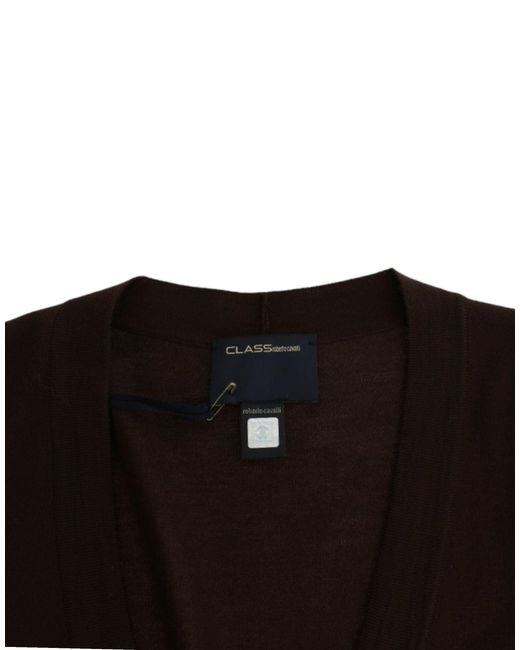 Roberto Cavalli Black Elegant Virgin Woo Cropped Cardigan