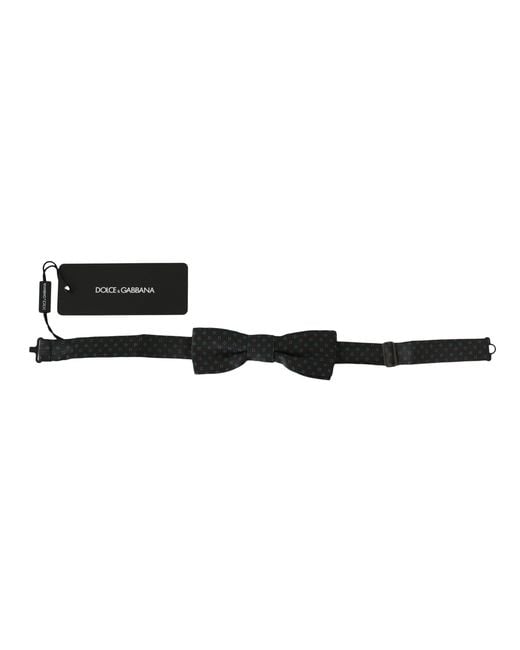 Dolce & Gabbana Black Elegant Silk Patterned Bow Tie for men