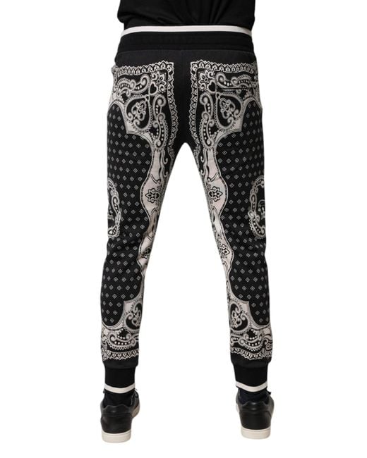 Dolce & Gabbana Black Cotton Bandana Jogger Sweatpants Pants And for men