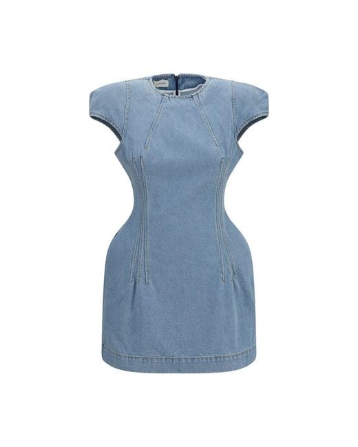 Magda Butrym Blue Cotton Casual Dress