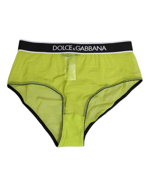 Dolce & Gabbana Green Nylon Logo Waistband Brief Panty Underwear 07+Pa Clothing