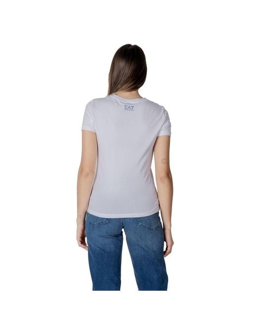 EA7 Blue Cotton T-Shirt