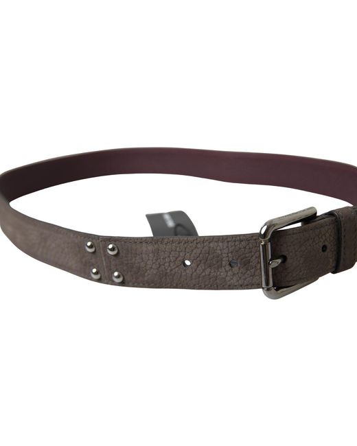 Dolce & Gabbana Black Brown Leather Metal Bucklecintura Belt for men