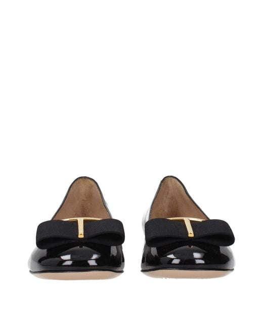 Tom Ford Black Leather Ballet Flats