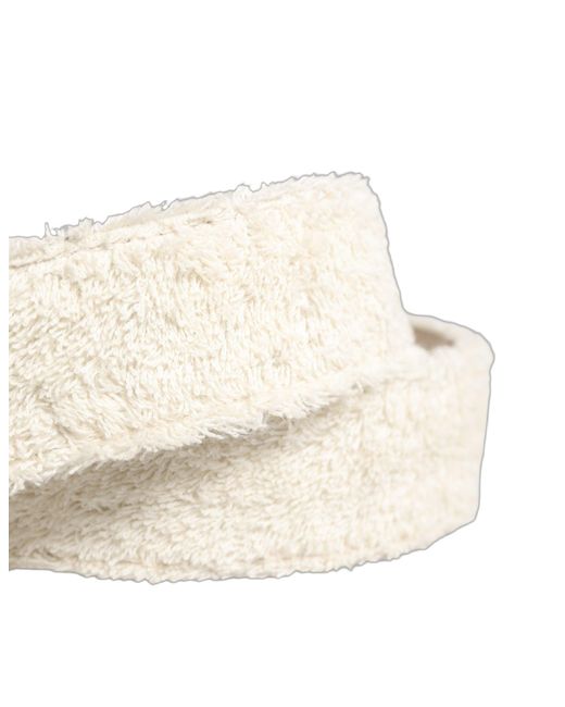 Dolce & Gabbana White Cotton Fleece Dg Logo Metal Buckle Belt