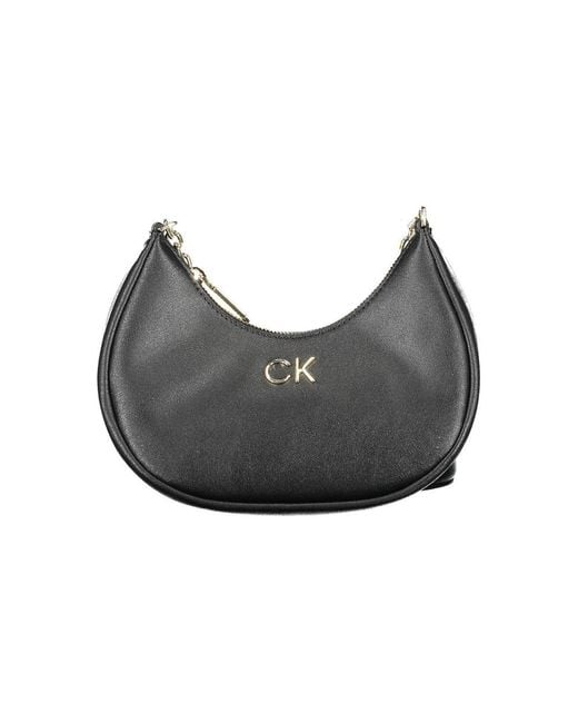 Calvin Klein Gray Black Polyester Handbag