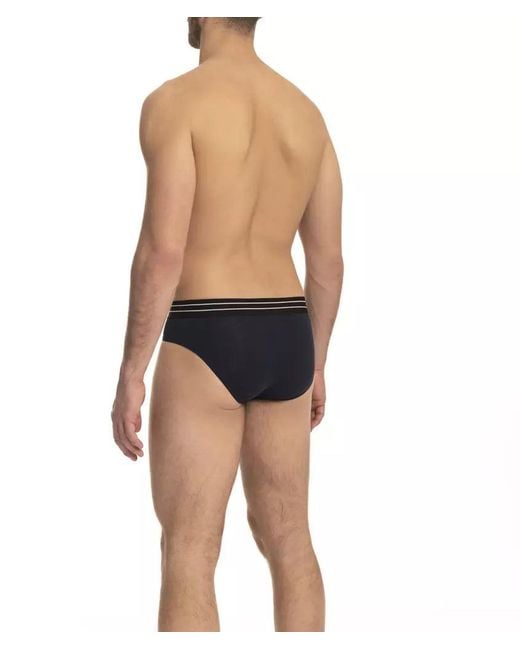 Roberto Cavalli Blue Elegant Trio Pack Of Cotton Blend Briefs for men