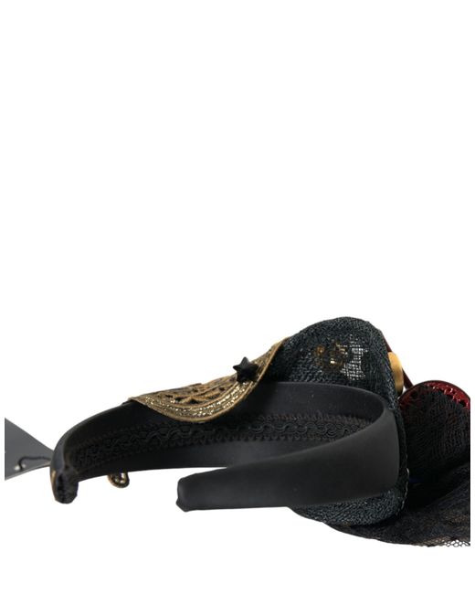Dolce & Gabbana Black Missile Rocket Crystal Stars Headband Diadem