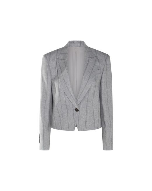 Brunello Cucinelli Gray Wool Blazer