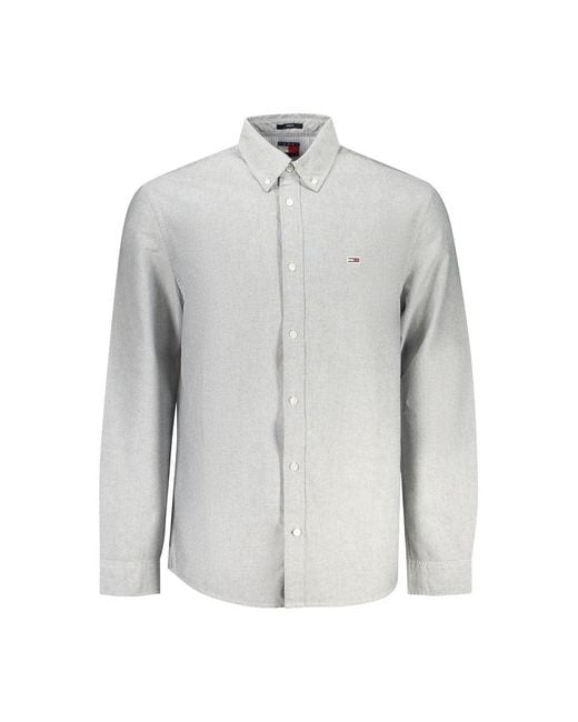 Tommy Hilfiger Gray Oxford Shirt Long Sleeve for men