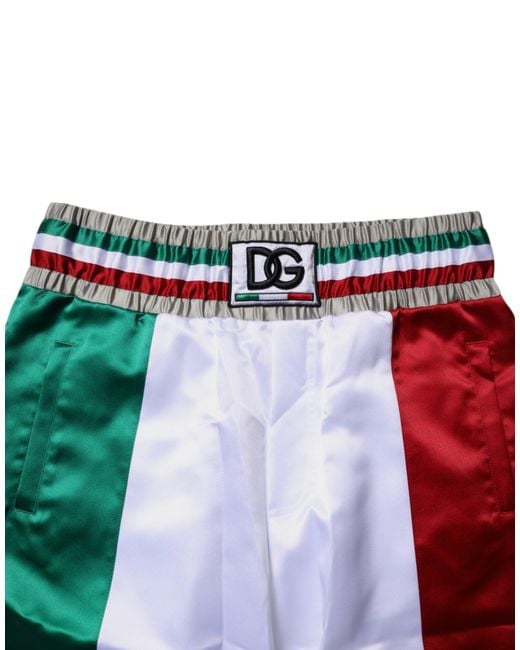 Dolce & Gabbana Multicolor Italia Polyester Bermuda Shorts for men