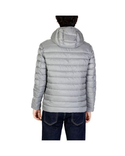 Gianni Lupo Gray Polyamide Coat for men