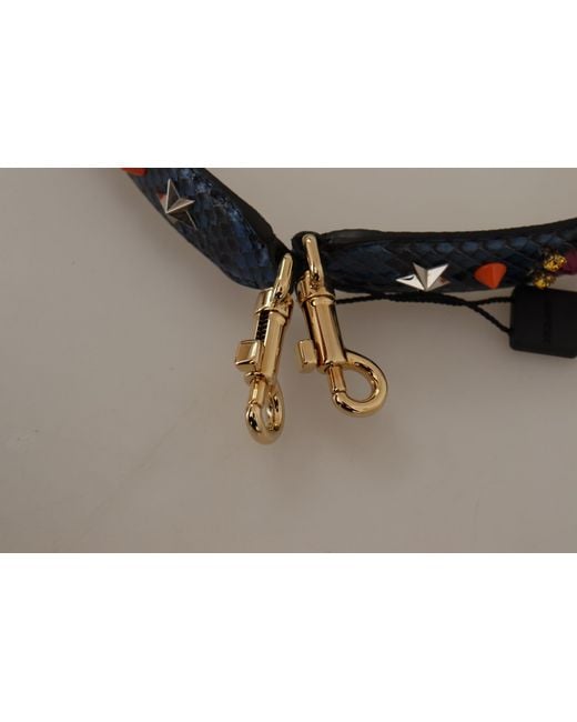Dolce & Gabbana Black Elegant Python Leather Bag Strap