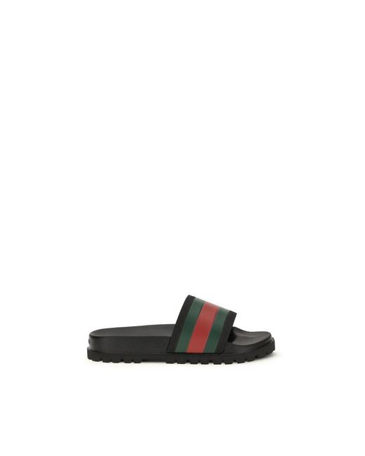 Gucci Black Rubber Slippers for men