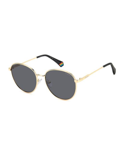 Polaroid Metallic Gold Metal Sunglasses
