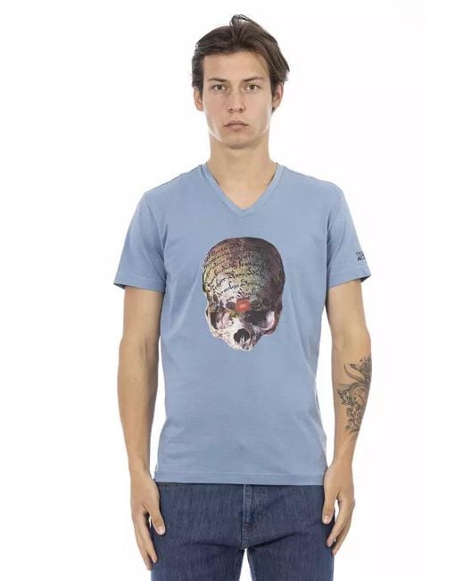 TRUSSARDI ACTION Light Blue Cotton Men T for men