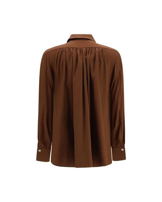 Ella Brown Silk Blouse