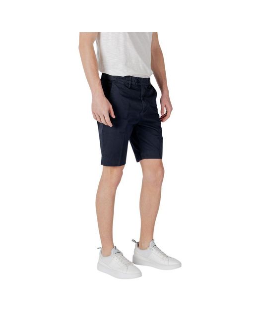 Antony Morato Blue Cotton Bermuda Shorts for men