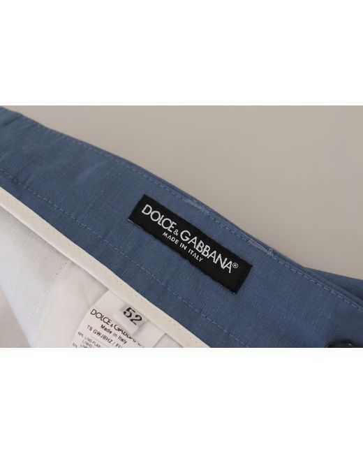 Dolce & Gabbana Blue Pleated Trousers Pt01 for men