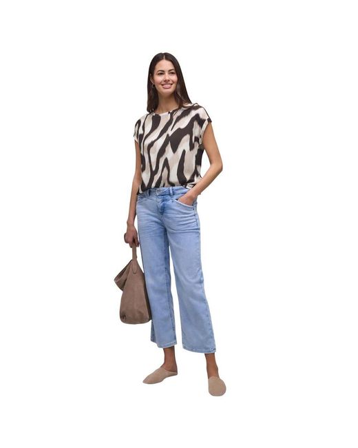 Street One Blue Brown Viscose Blouse