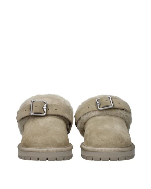 Burberry Green Leather Slippers for men