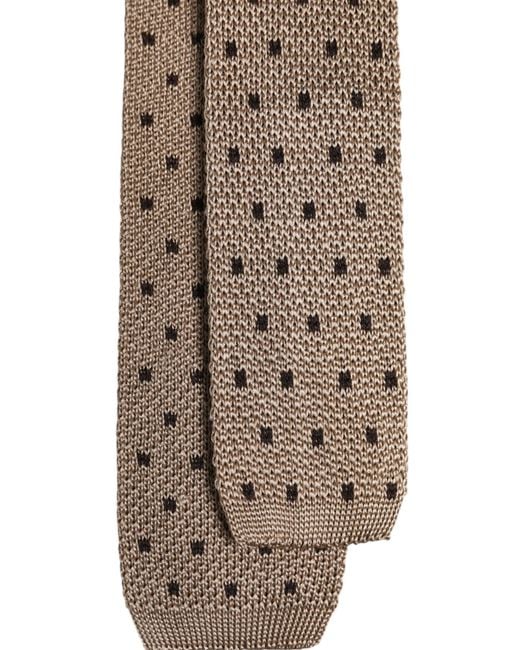 Dolce & Gabbana Brown Polka Dot Silk Adjustable Neckmen's Tie for men