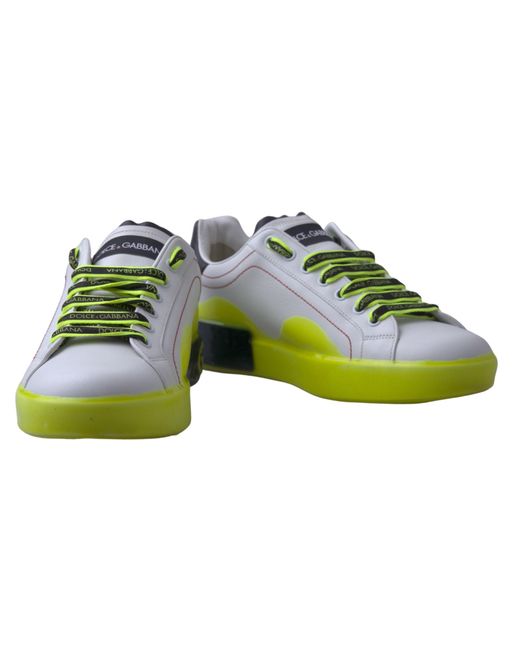Dolce & Gabbana Black Portofino Leather Sneakers Shoes for men