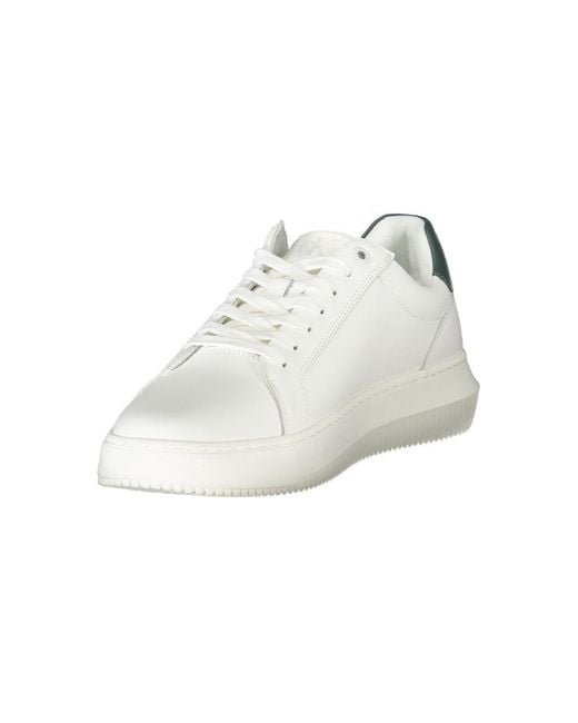 Calvin Klein White Lowtop Leather Sneakers for men