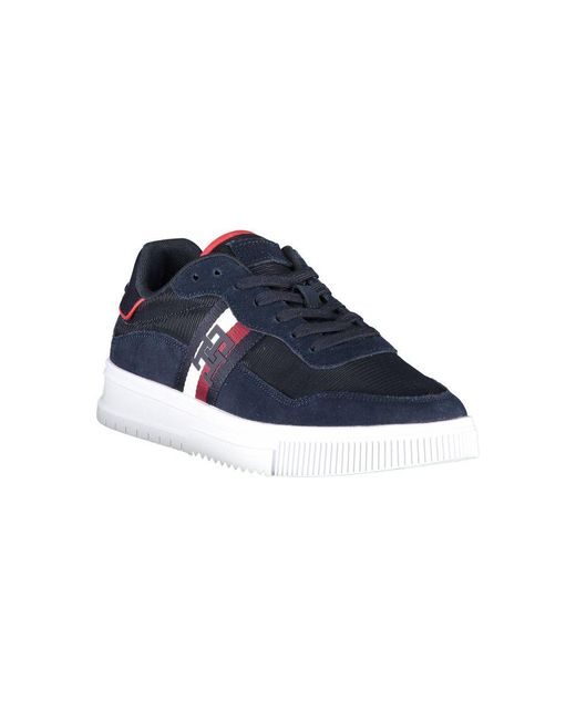 Tommy Hilfiger Blue Chic Lace-Up Sneakers With Contrast Detailing for men