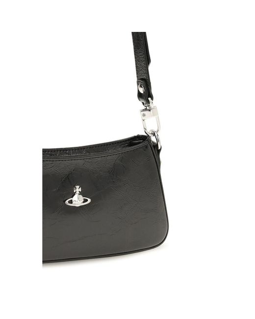 Vivienne Westwood Black Calf Leather Bos Taurus Shoulder Bag