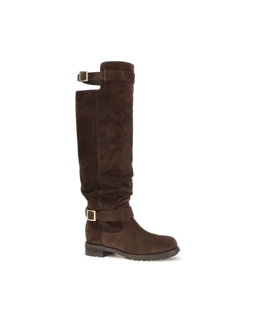 Jimmy Choo Brown Knee-High Biker Boots