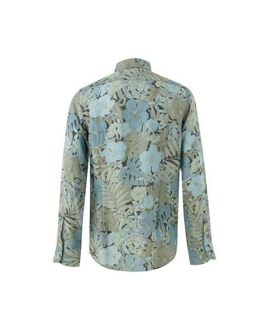 Tom Ford Green Blue Lyocell Pattern Shirt for men