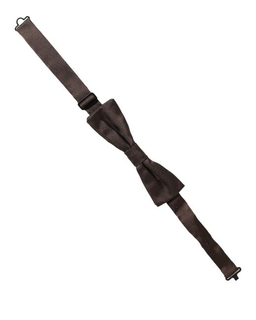 Dolce & Gabbana Multicolor Men Brown 100% Silk Adjustable Neck Papillon Bow Tie for men