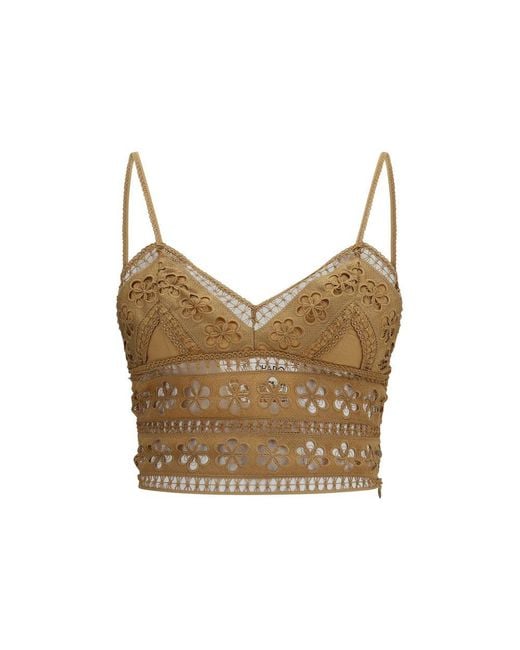 Charo Ruiz Brown Cotton Sleeveles T