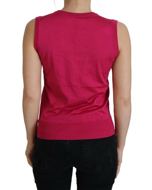 Dolce & Gabbana Red Silk Tank