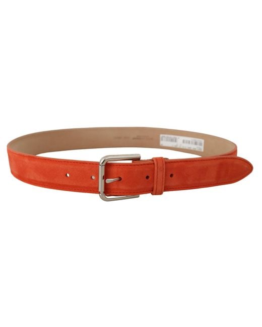 Dolce & Gabbana Red Elegant Suede Leather Belt