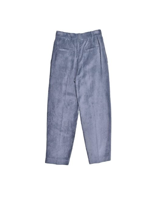 Brunello Cucinelli Blue Viscose Casual Pants