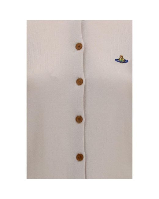 Vivienne Westwood Gray Beige Wool Oves Aries Cardigan