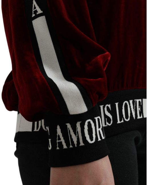 Dolce & Gabbana Black Velvet Round Neck Pullover Sweater