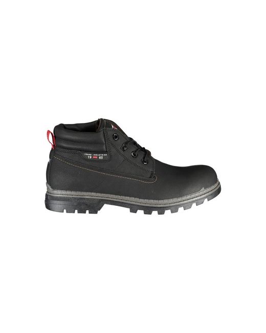 Carrera Black Sleek Laced Boots With Contrast Details for men