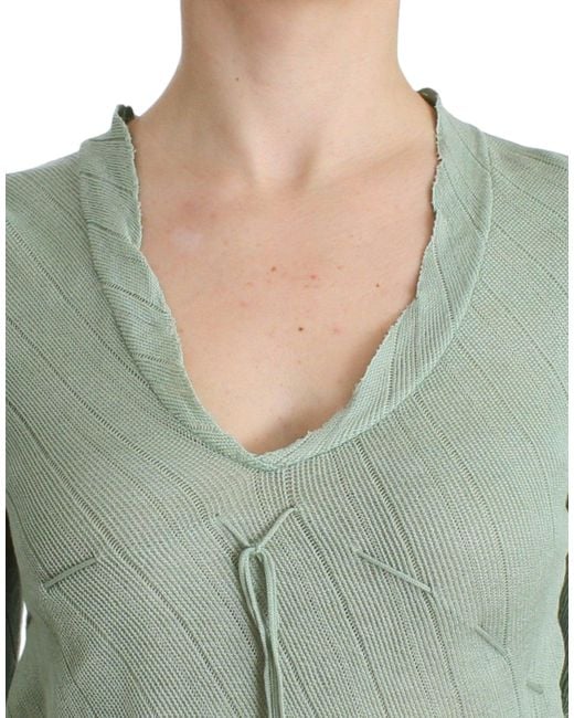 Ermanno Scervino Green Chic Knitted Top – Ethereal Elegance