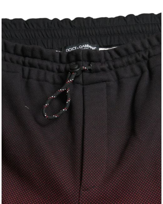 Dolce & Gabbana Red Leopard Print Cotton Bermuda Shorts for men